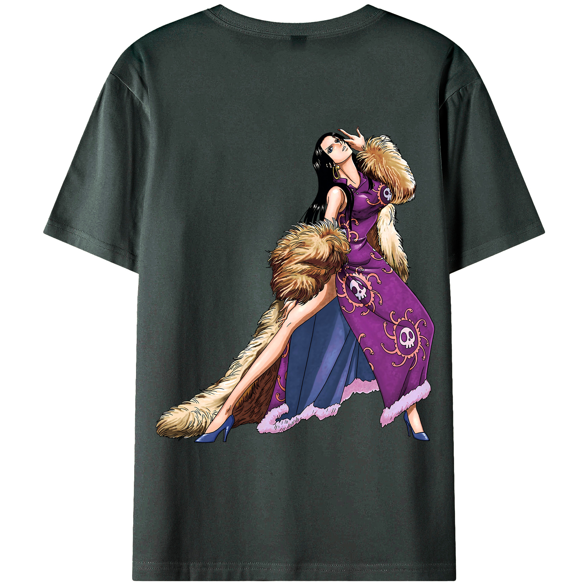 ワンピース ボア・ハンコック ONE PIECE Boa·Hancock 綿100％ メンズ半袖Tシャツ（バックプリント） 通気性